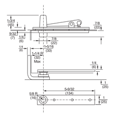 Rixson 127-3/4 Center Hung Side Jamb Attached Pivot Set (Includes 320 Top Pivot)
