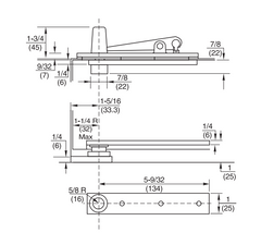 Rixson 128-3/4 Center Hung Side Pivot Set (Includes 320 Top Pivot)
