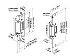Cal-Royal ES1433 Grade 1 Universal Electric Strike - Aluminum