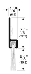 Pemko 18062CNB Brush Door Sweep - 5/8" Grey Nylon Brush, Clear Anodized Aluminum