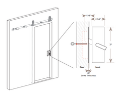Emtek Modern Rectangular with Integrated Strike Barn Door Privacy Lock