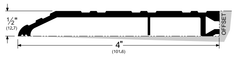 Pemko 254 Half Saddle Threshold - 4" by 1/2", Mill Aluminum or Dark Bronze Finish
