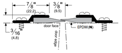 Pemko 305CN Split Astragal/Meeting Stile Seal, Clear Aluminum with Gray EPDM Insert