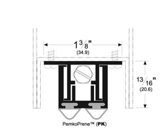 Pemko 420APKL Hollow Metal Automatic Door Bottom, PemkoPrene Insert, Mill Aluminum Finish