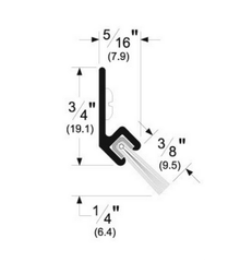 Pemko 45041CNB Brush Perimeter Gasketing Weatherstrip with 45° Aluminum Retainers