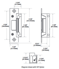 HES 5200C Grade 1 Electric Strike, Fail Safe/Fail Secure, 12/24 VDC, Satin Stainless Steel