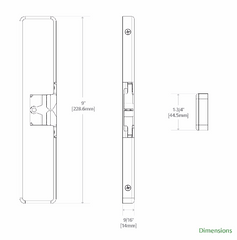 HES 9400 Fail Safe/Fail Secure, Complete 12/24VDC Electric Strike, Surface Mounted, 1/2" Thickness