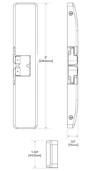 HES 9500 Fail Safe/Fail Secure, Complete 12/24VDC Electric Strike, Surface Mounted, 3/4" Thickness, Fire Rated