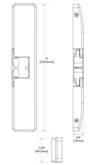 HES 9600 Grade 1 Electric Strike, Fail Safe/Fail Secure, 12/24 VDC, Surface Mounted, 3/4" Thickness