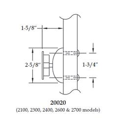ABH 20020 Standard Door Armature Assembly Only- 1 5/8" Projection