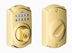 Schlage BE365 CAM Grade 2 Pushbutton Deadbolt Lock, Camelot Trim