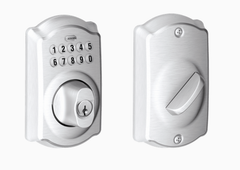 Schlage BE365 CAM Grade 2 Pushbutton Deadbolt Lock, Camelot Trim