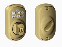 Schlage BE365 PLY Grade 2 Pushbutton Deadbolt Lock, Plymouth Trim