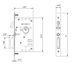 Emtek Modern Rectangular Dummy Pocket Door Mortise Lock