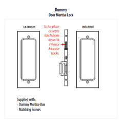 Emtek Modern Rectangular Dummy Pocket Door Mortise Lock