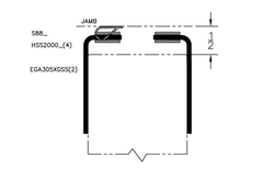 Pemko EGA305XGSS Door Top Weatherstrip, Fire Door Excessive Gap Solution