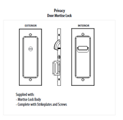 Emtek Modern Rectangular Pocket Door Privacy Mortise Lock