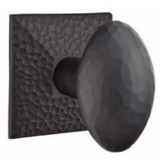 Emtek Hammered Egg Knobset with Hammered Rosette