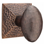 Emtek Hammered Egg Knobset with Hammered Rosette