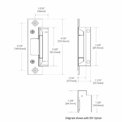HES 5000C Complete Pac Electric Strike for Cylindrical Locks, Satin Stainless Steel
