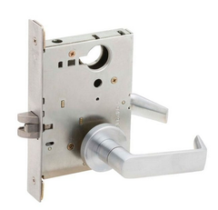 Schlage L9010 Grade 1 Mortise Passage Latch, A Rose, Satin Chrome Finish, Field Reversible