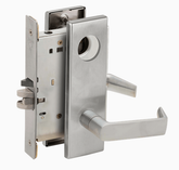 Schlage L9080L 06N Grade 1 Storeroom Mortise Lock, Less Cylinder, 06 Lever, N Escutcheon