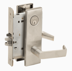 Schlage L9080P 06N Grade 1 Storeroom Mortise Lock, Conventional Cylinder, 06 Lever, N Escutcheon