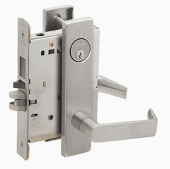 Schlage L9453P 06L Grade 1 Entrance Mortise Lock with Deadbolt, Conventional Cylinder, 06 Lever, L Escutcheon, Satin Chrome
