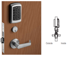 ACCENTRA (Formerly Yale) NTM617-NR NexTouch Sectional Mortise Lock w/Pushbutton Keypad - Cylinder Override -w/Thumbturn
