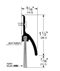 Pemko 345ANB Rain Drip Cap Door Bottom Sweep with Brush Insert