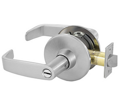 Sargent 28-11U65 LL 26D Grade 1 Privacy/Bathroom Cylindrical Lock, L Lever, L Rose, Satin Chrome Finish