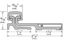 Pemko CFS12HD1-M Modular Hinge Extension, 12 Inch, Center Segment, Clear Anodized