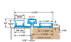 Select Hinges SL57 Grade 1 Geared Continuous Hinge, Full Surface, 83", Heavy Duty, Clear Anodized Aluminum Finish