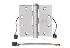 McKinney T4A3786 QC8 Full Mortise Hinge, 5-Knuckle, Heavy Weight, 4-1/2" by 4-1/2", Square Corner, 8-Wire, ElectroLynx Connector, Satin Chrome Finish