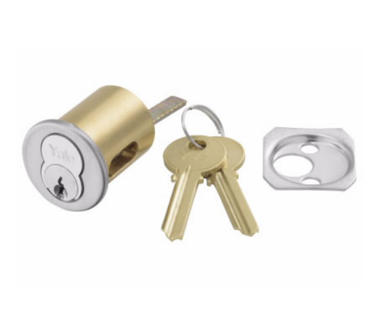 ACCENTRA (Formerly Yale) 1193 LFIC Rim Cylinder with Core, 1 7/16", PARA Keyway, Satin Chrome