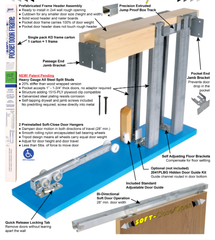 Johnson 1500SC Series Soft-Close Pocket Door Frame Kit for 96” Tall Doors