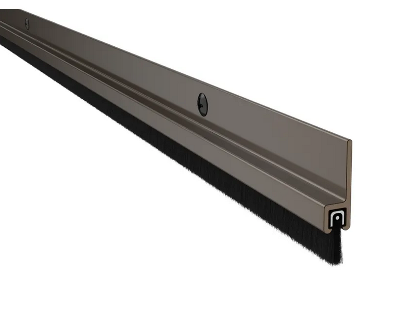 Pemko 18041 Brush Meeting Stile Split Astragal, Dark Bronze Anodized Aluminum, 3/8" Black Brush, 84" Long