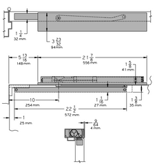 LCN 2033 STD Overhead Concealed Door Closer, Aluminum Finish, Size 3