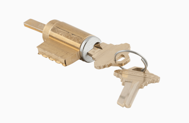 Schlage 21-020 C Key-in-Lever Cylinder, 6-pin, C Keyway, Keyed Different, 2 Keys, Satin Chrome Finish