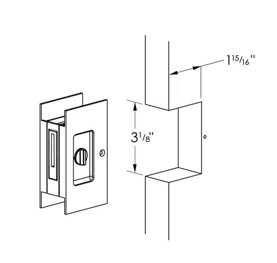 Emtek Modern Rectangular Privacy Pocket Door Lock