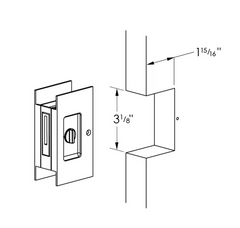 Emtek Modern Rectangular Privacy Pocket Door Lock