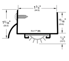 Pemko 216 U Shape Door Shoe, Drip Ledge, Vinyl Bottom Seal, 1-3/4" Door, BSP, 36"