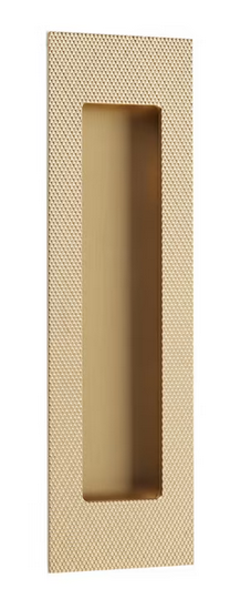 Emtek Modern Rectangular Knurled Flush Pull with Plain Pocket, 2" x 7"