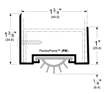 Pemko 222APK Door Shoe, Wrap Around, Eco-V Seal, 36"