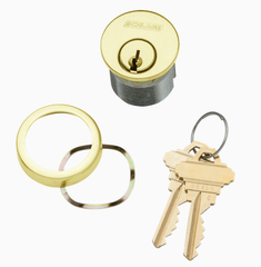 Schlage 30-001 1-1/8" Mortise Cylinder, 6-pin, C Keyway, Keyed Different, Schlage L Cam, Compression Ring & Spring, 2 Keys