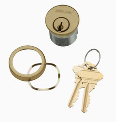 Schlage 30-001 1-1/8" Mortise Cylinder, 6-pin, C Keyway, Keyed Different, Schlage L Cam, Compression Ring & Spring, 2 Keys