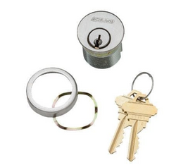 Schlage 30-001 1-1/8" Mortise Cylinder, 6-pin, C Keyway, Keyed Different, Schlage L Cam, Compression Ring & Spring, 2 Keys