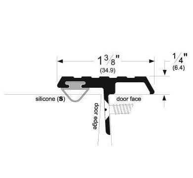 Pemko 355CS “T” Astragal with Silicone Insert, Clear Anodized Aluminum