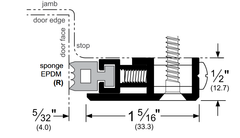 Pemko 379CR Adjustable Perimeter Gasketing Weatherstrip w/ EPDM Insert, 84"