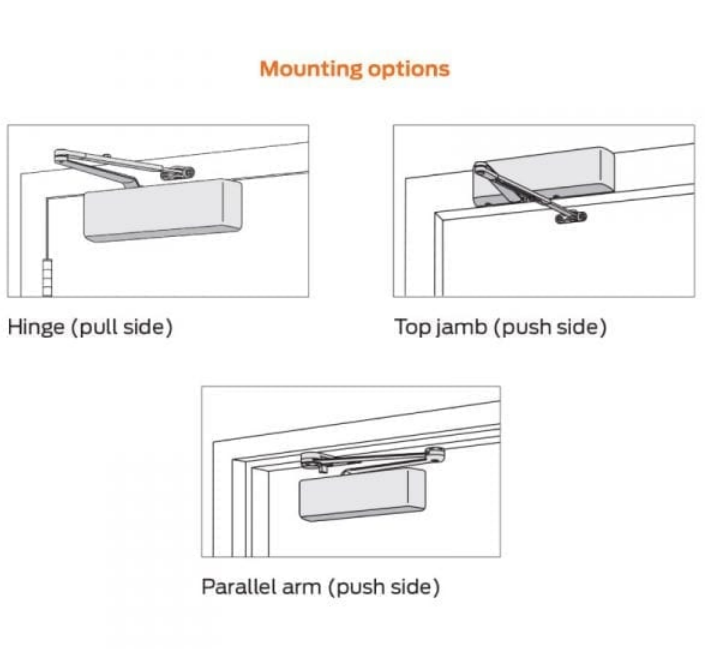LCN 4031 Rw/PA Door Closer, Regular Arm w/62PA Shoe